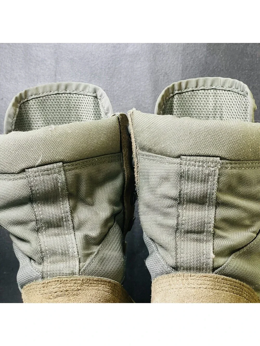 Military Steel Toe Combat Boots VIBRAM Men’s Size 5 Sage Green No Laces
